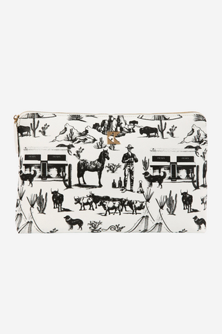 Oversized Accessory Bag in Marfa Toile Black