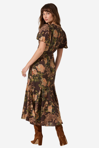 Lavena V-Neck Puff Sleeve Dress